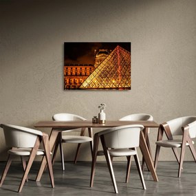 Tablou pe sticlă cu Louvre la Pris (70x50 cm)