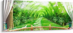 Tablou - Privire la grădina tropicală (120x50 cm)