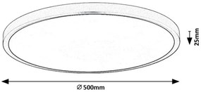 Plafoniera LED slim 50cm Paulos negru/alb