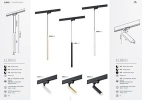 Spot pe sina HORTA auriu / Accesoriu pentru sinele trifazate ARGON T-RACK