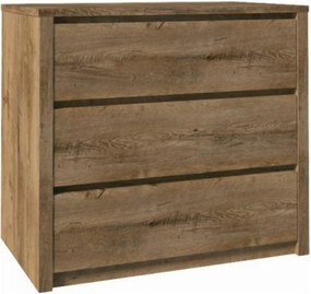 Comoda MONTANA K3S, stejar lefkas inchis, PAL melaminat, 90x43x80 cm