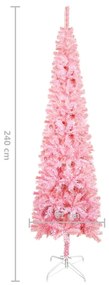 Pom de Craciun artificial subtire, roz, 240 cm 1, Roz, 240 cm