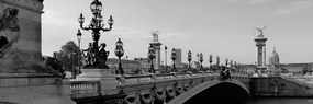 Tablou podul lui Alexandru III. Din Paris alb-negru