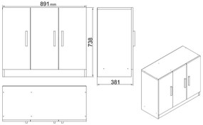 Set mobilier birou Volgenzo 12 (alb). 1107157