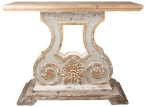Consola natur, din lemn masiv, aspect vintage, Valence