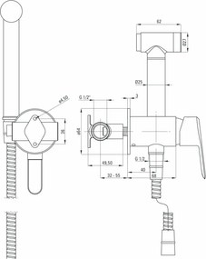 Arnika Titanium baterie de bideu cu montaj incastrat finisaj titanium BQAD34M