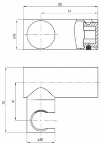 Suport para dus rotund Deante Round negru mat Negru mat