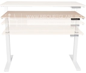 Birou reglabil electric TerrA3 s WHITE - profil pătrat, cadrul alb (Dimensiune blat: 100x60 cm, Culoare blat: Stejar negru 18mm)