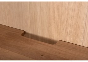 Comodă albă/în culoare naturală joasă din lemn de stejar 118x100 cm Fina – Gazzda