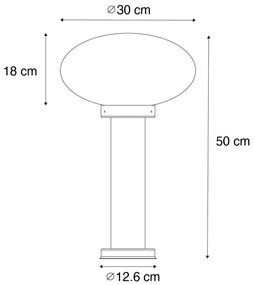 Lampă de exterior modernă de tip stâlp neagră 50 cm - Elly
