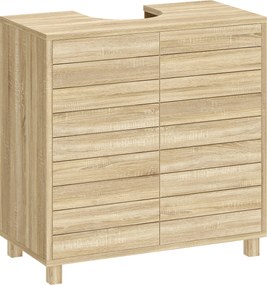 HOMCOM Dulap Sub Lavoar, Baie cu Raft Reglabil, Design Push-to-Open | Aosom Romania