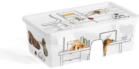 Cutie de depozitare albă din plastic cu capac 34x19x12 cm C Box Style – KIS