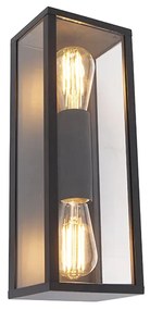Aplică industrială neagră 38 cm cu 2 lumini IP44 - Charlois