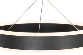 Lampă suspendată neagră rotundă cu LED în 3 trepte reglabilă 3 lumini - Lyani