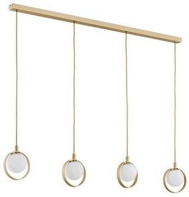 Lustra cu 4 pendule design modern Saturnia auriu