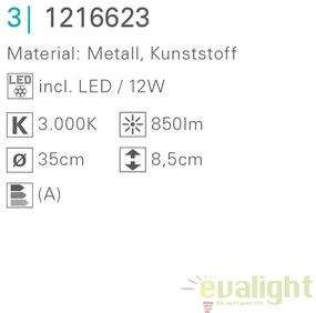 Plafoniera LED cu detector de fum Pisa 1216623 NV