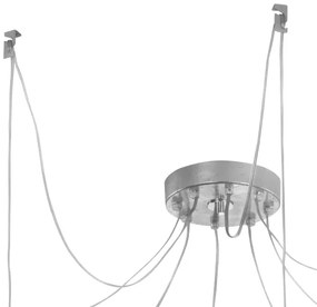 Lustră pe cablu Kolarz 6009.30850 RAGGIO 8xE14/25W/230V argintie