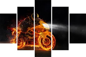 Tablou - Motociclist cu flăcări (150x105 cm)