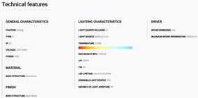 Spot LED incastrabil TULIPA White recessed downlight 10W 36° 2700K CRI90 triac