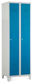 Dulap metalic, 60 x 50 x 190 cm, picioare fixe, încuietoare cilindrică, albastru - ral 5012
