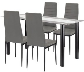 Denton 4+1 set de sufragerie gri-negru