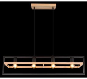 Globo ERICA 15575-4H - lustră pe cablu, 4xE27/40W/230V, negru/bej
