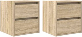 vidaXL Noptiere montate pe perete 2 buc Stejar Sonoma 38x34x40 cm