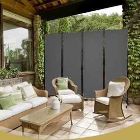 Paravan cu 4 panouri 173 cm gri