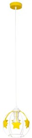Lustră pe cablu pentru copii STARS 1xE27/15W/230V galben/alb