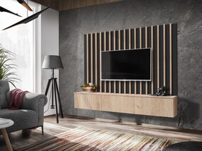 Mobilier living Vertic (negru + hikora jackson). 1097591