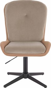 HR690CROSS Scaun Velvet&amp;soft Piele Pu Latte/Carmel Bază Neagră