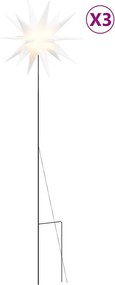 vidaXL Lumini de Crăciun cu vârfuri LED 3 buc. alb 35 cm pliabil