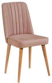 Scaun de dining roz deschis din catifea Stormi Sandalye – Kalune Design