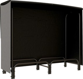 Outsunny Suport pentru Lemne din Metal cu Rastel Reglabil, Geantă de Pânză și Husă Impermeabilă, 120x36x99 cm, Negru | Aosom Romania