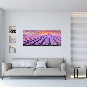 Tablou - ferma cu flori (120x50 cm), în 40 de alte dimensiuni noi