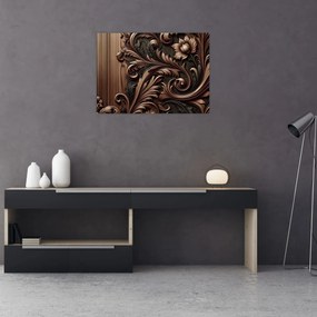 Tablou pe sticlă - Model din lemn (70x50 cm)
