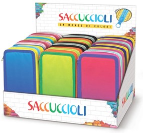 Penar echipat - Color Block cu 3 fermoare (18 markere si 12 creioane colorate) - 13 x 20 x 6.5 cm (12 buc/display)