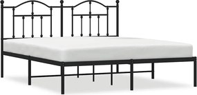 vidaXL Cadru de pat metalic cu tăblie, negru, 180x200 cm
