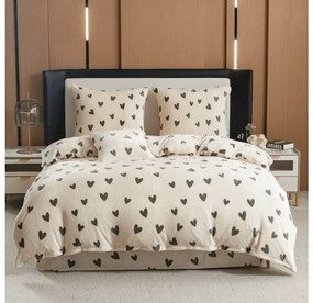 Lenjerie cocolino HEARTINO crem Dimensiune lenjerie de pat: 2 buc 70 x 90 cm | 200 x 220 cm