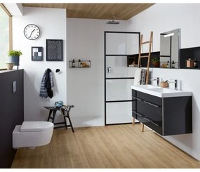 Clapeta actionare rezervor WC incastrat, Villeroy&amp;Boch ViConnect, sticla negru lucios, 922400RB