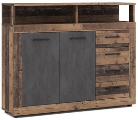 Comodă RUNA, maro închis/antracit