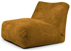 Fotoliu bean bag galben muștar cu tapițerie din catifea reiată Tube 100 – SLOWDOWN