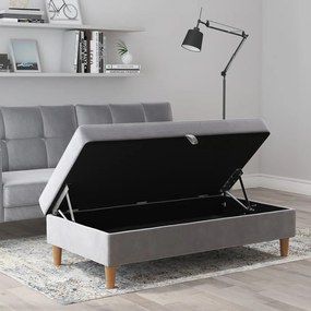 Taburet gri deschis cu tapițerie din catifea Lilly – Støraa