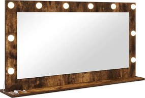 vidaXL Oglindă de toaletă cu oglindă Stejar fumuriu 100 x 55 x 18 cm