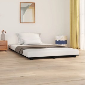 824577 vidaXL Cadru de pat, negru, 150x200 cm, lemn masiv de pin