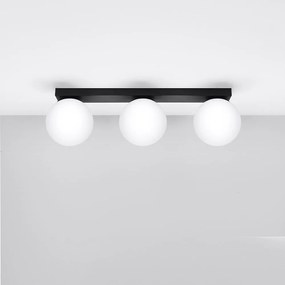Plafonieră neagră cu abajur din sticlă ø 12 cm Umerta – Nice Lamps