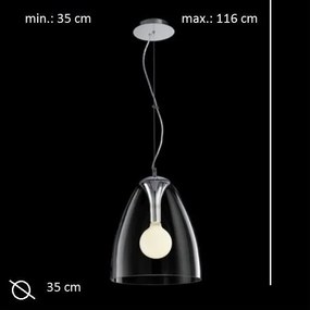 Pendul modern diametru 35cm AUDI-20 SP1 TRASPARENTE 016931