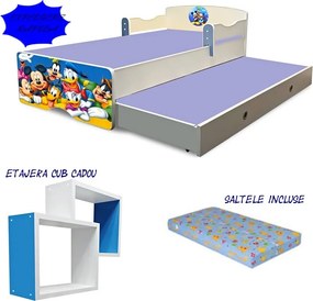 Pat copii dublu Clubul lui Mickey cu saltele incluse
