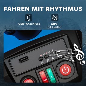 AIYAPLAY Quad electric pentru copii, vehicul electric 24V cu 4 roți, faruri, port USB, funcție MP3, 6,5 km/h, 3-8 ani | Aosom Romania