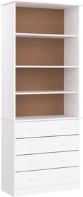 vidaXL Bibliotecă cu sertare „ALTA” alb 77x35x186,5 cm lemn masiv pin